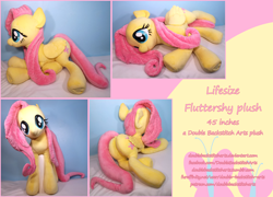 Size: 5000x3600 | Tagged: safe, artist:doublebackstitcharts, fluttershy, absurd resolution, irl, life size, photo, plot, plushie, solo