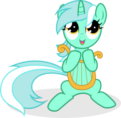 Size: 6172x6005 | Tagged: safe, artist:agamnentzar, lyra heartstrings, .svg available, absurd resolution, cute, filly, lyre, simple background, solo, transparent background, vector