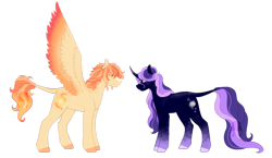 Size: 1024x595 | Tagged: safe, artist:kimyowolf, prince solaris, princess celestia, princess luna, alicorn, pegasus, pony, unicorn, alternate universe, rule 63, simple background, transparent background