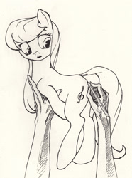 Size: 1284x1723 | Tagged: safe, artist:mcstalins, octavia melody, earth pony, pony, fourth wall, hand, pencil, traditional art