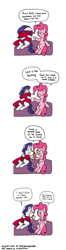 Size: 1000x3800 | Tagged: safe, artist:soulfulmirror, pinkie pie, rarity, earth pony, pony, unicorn, bags under eyes, comic, crying, funny, messy mane, parody, pillow, shampoo