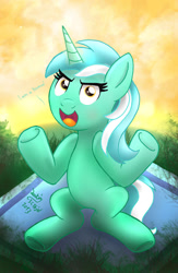 Size: 880x1350 | Tagged: safe, artist:joakaha, lyra heartstrings, pony, unicorn, female, green coat, horn, mare, solo, two toned mane