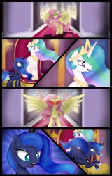 Size: 1024x1600 | Tagged: safe, artist:bonsia-lucky, fluttershy, princess celestia, princess luna, alicorn, pegasus, pony, comic:on your own, age regression, comic, royal sisters