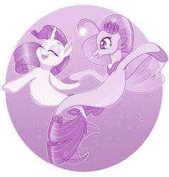 Size: 1217x1280 | Tagged: safe, artist:dstears, princess skystar, rarity, seapony (g4), unicorn, my little pony: the movie, bubble, clothes, cute, dancing, digital art, dorsal fin, duo, eyes closed, eyeshadow, female, fin wings, fins, fish tail, flower, flower in hair, flowing mane, flowing tail, freckles, friendshipping, glowing, happy, holding hooves, horn, makeup, mare, monochrome, ocean, open mouth, profile, raribetes, seaponified, seapony rarity, see-through, skyabetes, smiling, solo, species swap, swimming, tail, teeth, underwater, water, wings