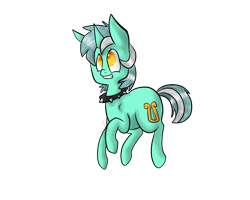 Size: 1280x1024 | Tagged: safe, artist:toothpastemonitor, lyra heartstrings, pony, unicorn, collar, female, green coat, horn, mare, two toned mane