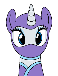 Size: 422x549 | Tagged: safe, artist:author92, derpibooru exclusive, rarity, pony, unicorn, alternate costumes, brightly colored ninjas, clothes, kunoichi, looking at you, mask, ninja