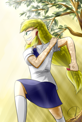 Size: 1080x1600 | Tagged: safe, artist:phuocthiencreation, applejack, equestria girls, clothes, humanized, schoolgirl, solo