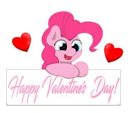 Size: 1280x1135 | Tagged: safe, artist:ljdamz1119, pinkie pie, earth pony, pony, greeting, heart, solo, valentine's day