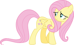 Size: 4981x3000 | Tagged: safe, artist:aqua-pony, fluttershy, pegasus, pony, .svg available, absurd resolution, folded wings, looking back, simple background, solo, transparent background, vector, walking