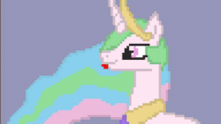 Size: 1000x562 | Tagged: safe, artist:rumista, princess celestia, alicorn, pony, :p, animated, female, gif, mare, pixel art, silly, solo, tongue out
