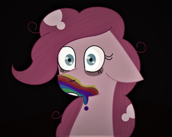 Size: 1378x1096 | Tagged: safe, artist:lilpinkbunnyrabbit, pinkie pie, earth pony, pony, bags under eyes, bust, cookie zombie, portrait, solo