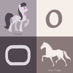 Size: 1024x1024 | Tagged: safe, artist:citron--vert, octavia melody, earth pony, horse, pony, alphabet, o, orlov trotter, text