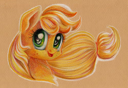 Size: 800x552 | Tagged: safe, artist:maytee, applejack, earth pony, pony, female, mare, solo, traditional art