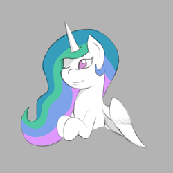 Size: 3000x3000 | Tagged: safe, princess celestia, alicorn, pony, cute, cutelestia, female, horn, mare, multicolored mane, solo, white coat