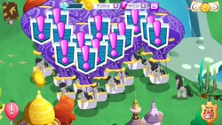 Size: 1136x640 | Tagged: safe, octavia melody, earth pony, pony, balloon, canterlot, clones, exclamation point, gameloft, gameloft clones, glitch, hot air balloon, multeity, octavia is master race, octaviocalypse, twinkling balloon