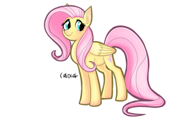 Size: 1078x755 | Tagged: safe, artist:casocat, fluttershy, pegasus, pony, blushing, happy, solo, standing