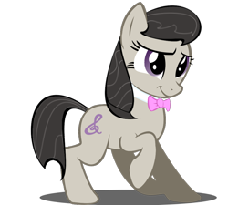 Size: 942x849 | Tagged: safe, artist:gezzii, octavia melody, earth pony, pony, bowtie, cutie mark, female, hooves, mare, raised hoof, simple background, smiling, solo, transparent background, vector