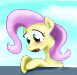 Size: 821x800 | Tagged: safe, artist:sevoohypred, fluttershy, pegasus, pony, female, mare, pink mane, solo, yellow coat