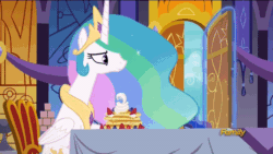 Size: 600x338 | Tagged: safe, edit, edited screencap, screencap, princess celestia, princess luna, alicorn, pony, a royal problem, animated, female, gif, i'm out, mare, reaction image, reversed, what's going on in this thread, youtube link