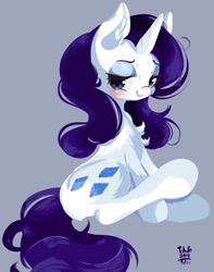 Size: 1926x2450 | Tagged: safe, artist:tohupo, rarity, pony, unicorn, bedroom eyes, blushing, female, mare, smiling, solo