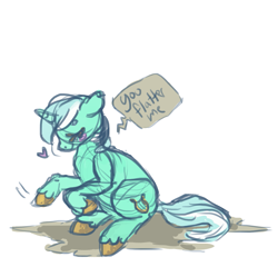 Size: 1317x1263 | Tagged: safe, artist:weepysheep, lyra heartstrings, pony, unicorn, blushing, colored sketch, dialogue, eyes closed, heart, simple background, smiling, solo, speech bubble, white background