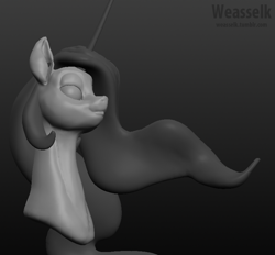 Size: 760x704 | Tagged: safe, artist:weasselk, princess celestia, alicorn, pony, 3d, 3d model, solo, wip