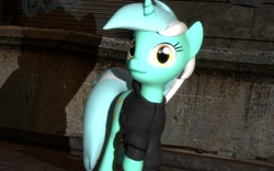 Size: 1680x1050 | Tagged: safe, lyra heartstrings, 3d, clothes, gmod, hoodie, pose, ragdoll