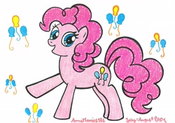 Size: 2338x1653 | Tagged: safe, artist:annemarie1986, pinkie pie, earth pony, pony, female, mare, pink coat, pink mane, solo, traditional art