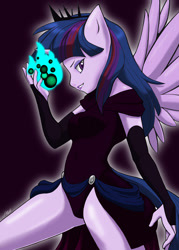 Size: 1500x2100 | Tagged: safe, artist:skecchiart, derpibooru import, twilight sparkle, twilight sparkle (alicorn), alicorn, anthro, dark twilight, leotard, solo