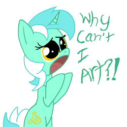 Size: 1200x1200 | Tagged: safe, artist:roflpony, lyra heartstrings, pony, unicorn, female, green coat, horn, mare, two toned mane