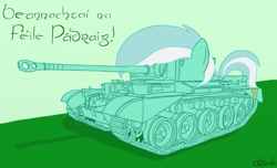 Size: 1145x698 | Tagged: safe, artist:alvchfokarev, lyra heartstrings, a34 comet, irish, pony tank, tank (vehicle)