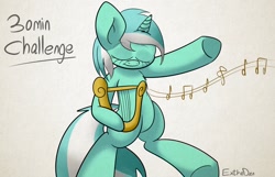 Size: 1280x823 | Tagged: safe, artist:extradan, lyra heartstrings, pony, unicorn, female, green coat, horn, mare, two toned mane