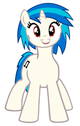 Size: 758x1195 | Tagged: safe, artist:120percentcool, dj pon-3, vinyl scratch, pony, unicorn, female, horn, mare, solo, two toned mane, white coat