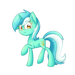 Size: 1000x1000 | Tagged: safe, artist:lemon-heartss, lyra heartstrings, pony, unicorn, cute, happy, raised hoof, simple background, smiling, solo, transparent background