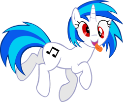 Size: 640x530 | Tagged: safe, dj pon-3, vinyl scratch, pony, unicorn, derp, female, horn, mare, solo, two toned mane, white coat