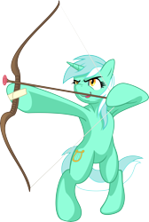 Size: 7260x10794 | Tagged: safe, artist:emberfiremane, artist:hobbes-maxwell, lyra heartstrings, pony, absurd resolution, arrow, bipedal, bow (weapon), bow and arrow, simple background, transparent background, vector, weapon