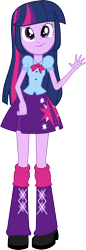 Size: 3776x10967 | Tagged: dead source, safe, artist:birdalliance, derpibooru import, twilight sparkle, equestria girls, absurd resolution, looking at you, simple background, smirk, solo, transparent background, vector, waving