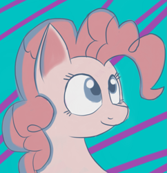 Size: 1175x1212 | Tagged: safe, artist:itsthinking, pinkie pie, earth pony, pony, bust, limited palette, portrait, smiling, solo, solo jazz