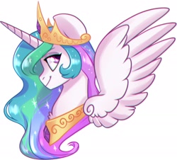 Size: 2048x1854 | Tagged: safe, artist:annakitsun3, princess celestia, alicorn, pony, crown, cute, cutelestia, female, mare, peytral, regalia, simple background, solo, white background