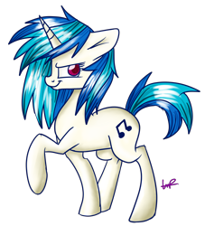 Size: 2000x2200 | Tagged: safe, artist:shyshyoctavia, dj pon-3, vinyl scratch, pony, unicorn, smiling, solo