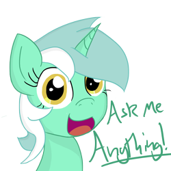 Size: 1200x1200 | Tagged: safe, artist:roflpony, lyra heartstrings, pony, unicorn, ask-wackylyra, female, green coat, horn, mare, two toned mane