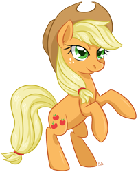 Size: 897x1115 | Tagged: safe, artist:bloodorangepancakes, applejack, earth pony, pony, rearing, simple background, solo, transparent background