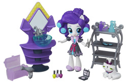 Size: 620x404 | Tagged: safe, rarity, cat, equestria girls, mirror, my little pony, nails, opalscence, style, switch, water