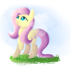 Size: 1513x1395 | Tagged: safe, artist:coline-oceane, fluttershy, pegasus, pony, :o, colored pupils, female, mare, open mouth, raised hoof, solo