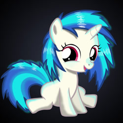 Size: 894x894 | Tagged: safe, artist:anevilzebra, dj pon-3, vinyl scratch, pony, unicorn, cute, filly, simple background, solo