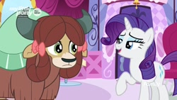 Size: 1280x720 | Tagged: safe, screencap, rarity, yona, pony, unicorn, yak, she's all yak