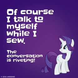 Size: 960x960 | Tagged: safe, rarity, pony, unicorn, facebook, official, purple background, rarisnap, rarity month, simple background, this will not end well