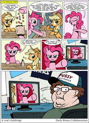 Size: 5065x7017 | Tagged: safe, artist:darkcollaboration, artist:lookmaidrew, applejack, pinkie pie, human, absurd resolution, brony stereotype, comic, i can't believe it's not idw, meta, neckbeard, star wars