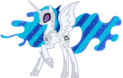 Size: 1600x1024 | Tagged: dead source, safe, artist:doctorxfizzle, dj pon-3, nightmare moon, vinyl scratch, pony, unicorn, fusion