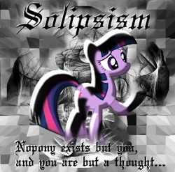 Size: 490x484 | Tagged: safe, artist:warriorsparrow, derpibooru import, twilight sparkle, mind blown, philosophy, solipsism, solo